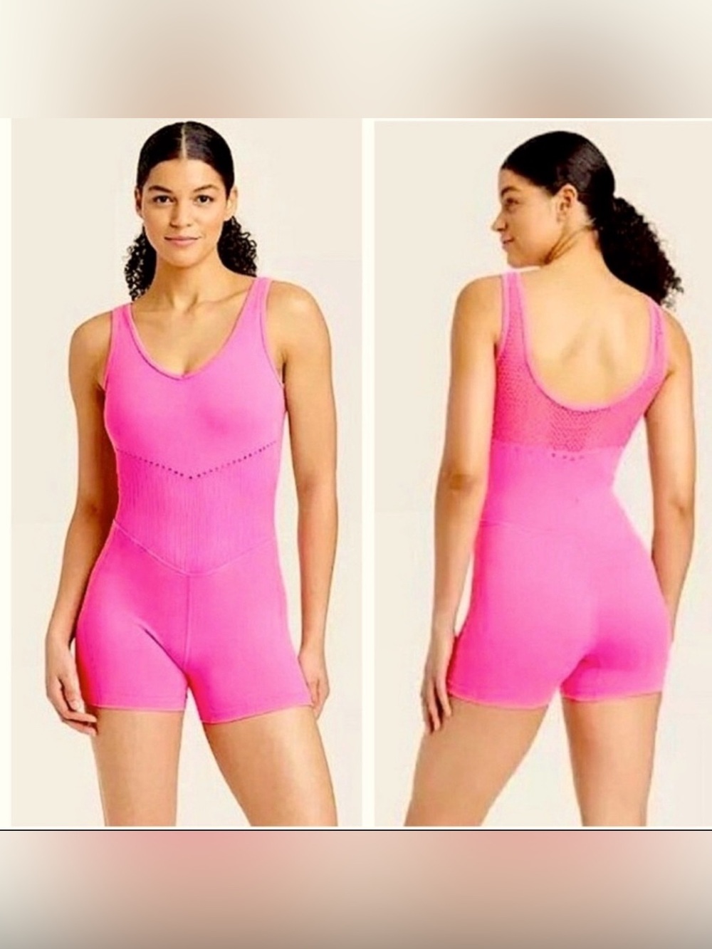 JoyLab Pink Seamless Active‎ Bodysuit XS NWT